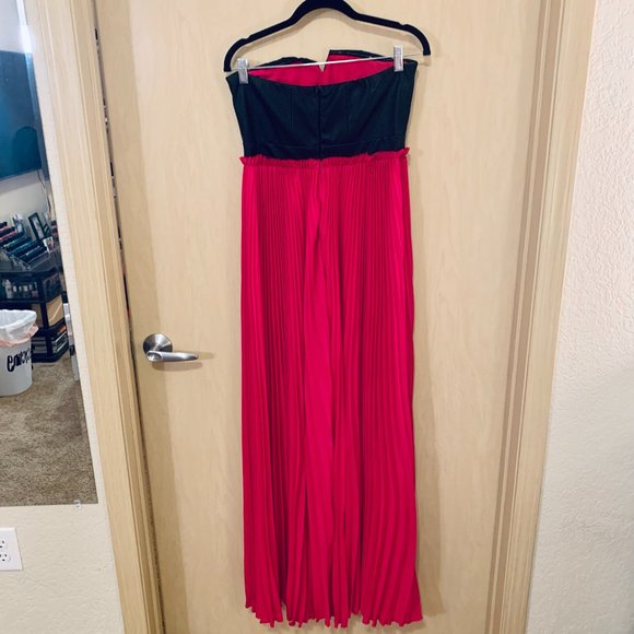 NWOT Vici L Pink Leather and Chiffon Maxi Dress - Picture 7 of 7